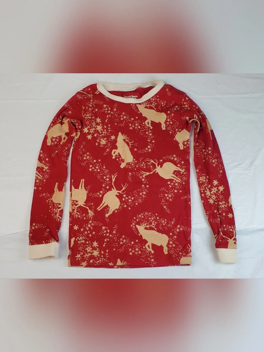 Burts Bees Kids Christmas Holiday Reindeer Pajamas 2-Piece - Size 5T - GUC